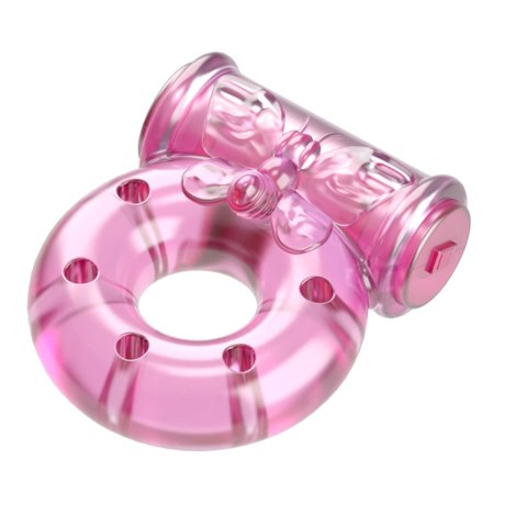 Vibrating Cock Ring & Condom Set - Pink