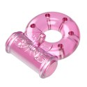 Vibrating Cock Ring & Condom Set - Pink