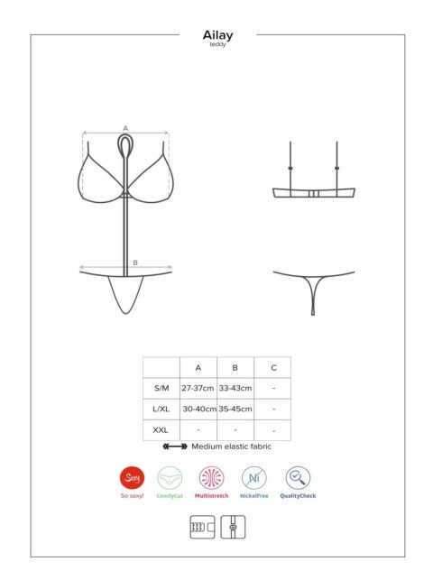 Bielizna-Ailay body czarne L/XL Bielizna-Ailay body czarne L/XL