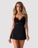 Bielizna-810-BAB-1 babydoll i stringi czarna S/M