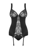 Bielizna-Heartina gorset i figi czarny S/M