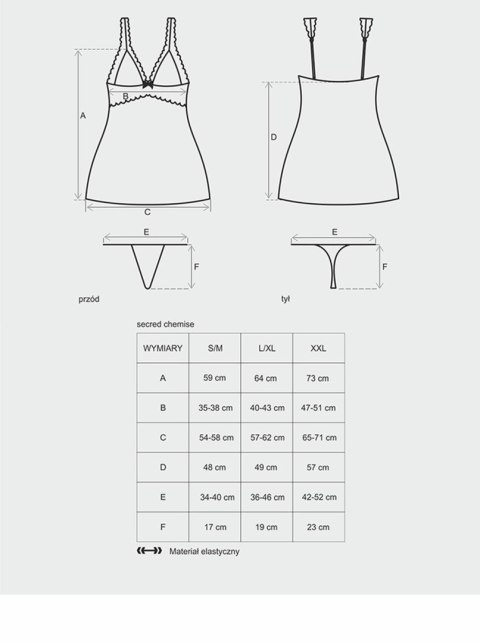 Bielizna-Secred koszulka i stringi L/XL Bielizna-Secred koszulka i stringi L/XL