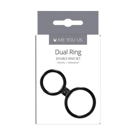 Pierścień- Me You Us Dual Ring Cock Ring Black Pierścień- Me You Us Dual Ring Cock Ring Black