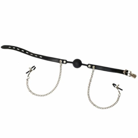 Ball Gag with nipple clamps Party Hard Hentai Ball Gag with nipple clamps Party Hard Hentai