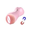 LUMIVOX™ TalkPink 7+7 Masturbator USB z Funkcją Wibracji, Pulsacji, Światła i Trybem Głosowym | 7+7 Trybów | Różowy