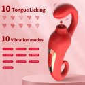 MERFIA™ LickPulse 2in1 | Wibrator + Symulacja Języka | 10 Funkcji Wibracji + 10 Trybów Lizania | USB