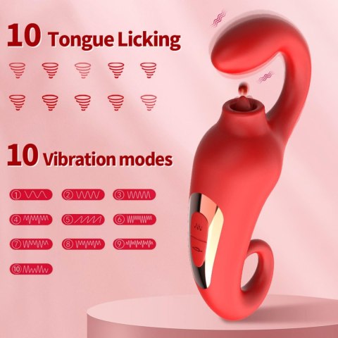 MERFIA™ LickPulse 2in1 | Wibrator + Symulacja Języka | 10 Funkcji Wibracji + 10 Trybów Lizania | USB MERFIA™ LickPulse 2in1 | Wibrator + Symulacja Języka | 10 Funkcji Wibracji + 10 Trybów Lizania | USB