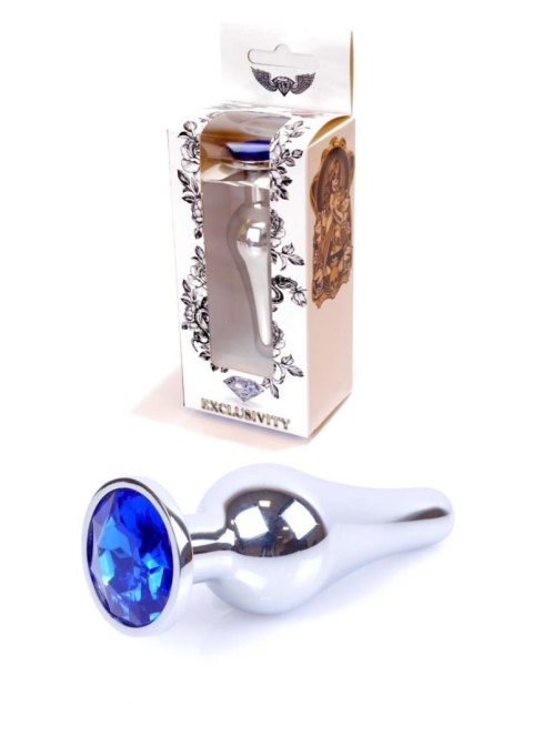 Plug-Jewellery Silver BUTT PLUG- Dark Blue Plug-Jewellery Silver BUTT PLUG- Dark Blue