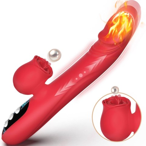 FLAMEKISS™ 7X RedHeat – Silikonowy Wibrator z Funkcją Lizania, Pchnięć i Podgrzewania FLAMEKISS™ 7X RedHeat – Silikonowy Wibrator z Funkcją Lizania, Pchnięć i Podgrzewania