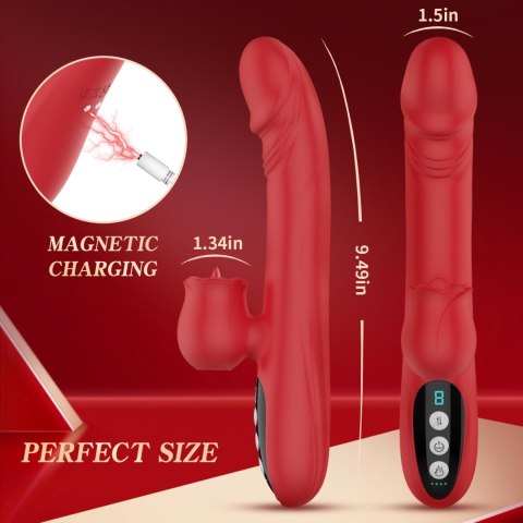 FLAMEKISS™ 7X RedHeat – Silikonowy Wibrator z Funkcją Lizania, Pchnięć i Podgrzewania FLAMEKISS™ 7X RedHeat – Silikonowy Wibrator z Funkcją Lizania, Pchnięć i Podgrzewania