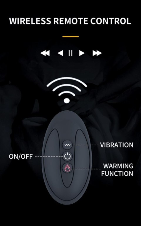 Wibrator-Silicone Massager 7 Function and Heating Function, Black Wibrator-Silicone Massager 7 Function and Heating Function, Black