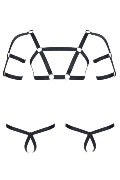 Męski komplet z gumy: t-shirt z ozdobami z tyłu i przodu, 2 pack stringi S/M Męski komplet z gumy: t-shirt z ozdobami z tyłu i przodu, 2 pack stringi S/M