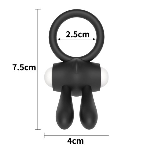 Power Clit Silicone Cockring Black Power Clit Silicone Cockring Black