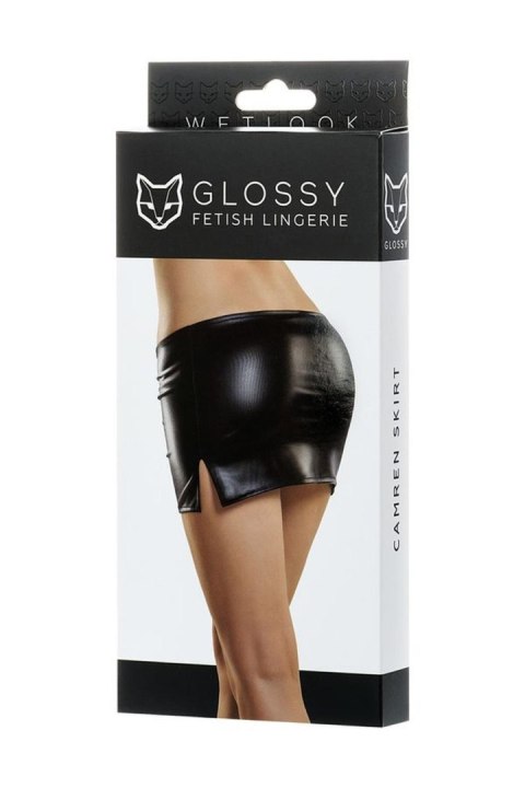 Glossy Shiny Wetlook skirt CAMREN - black L Glossy Shiny Wetlook skirt CAMREN - black L