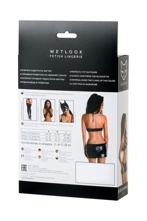 Wetlook shiny set BRIANNA - black XL Wetlook shiny set BRIANNA - black XL