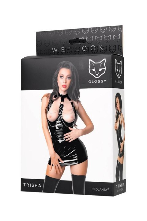 Glossy Trisha Wetlook dress, XL Glossy Trisha Wetlook dress, XL