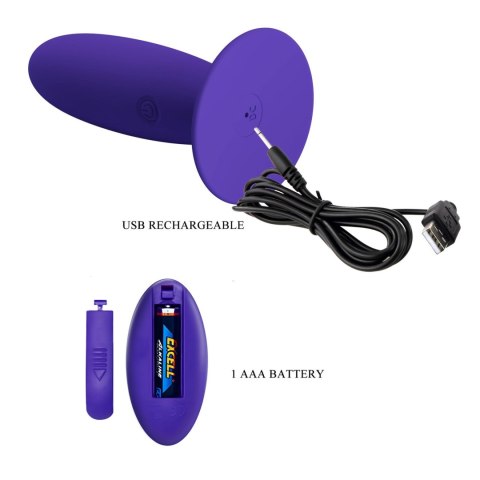PRETTY LOVE - Remotr control vibrating plug - Youth, Wireless remote control 12 vibration functions Suction base PRETTY LOVE - Remotr control vibrating plug - Youth, Wireless remote control 12 vibration functions Suction base