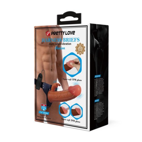 PRETTY LOVE - Marion, Universal Strap-On Harness, Dildo 7.4''TPR, multi-speed vibration PRETTY LOVE - Marion, Universal Strap-On Harness, Dildo 7.4''TPR, multi-speed vibration