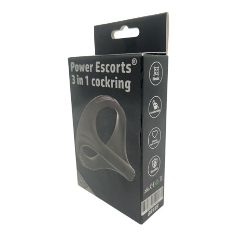 Power Escorts - BR185 - 3 In 1 Cockring - Super Flexible - Colour box Power Escorts - BR185 - 3 In 1 Cockring - Super Flexible - Colour box