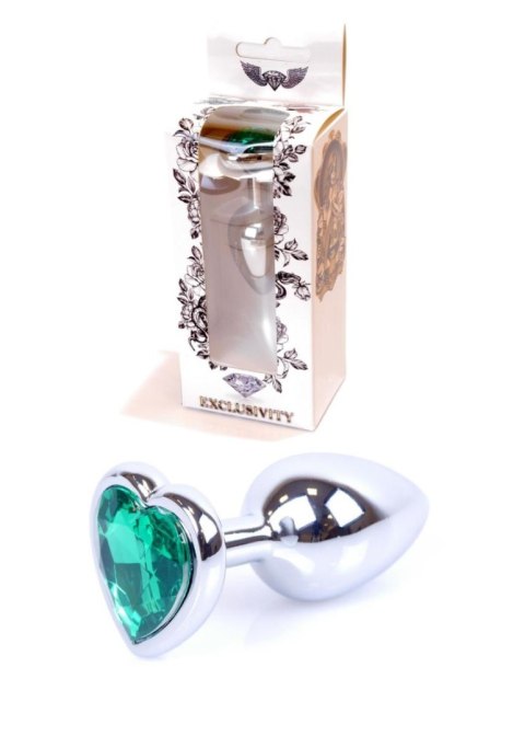 Plug-Jewellery Silver Heart PLUG- Green Plug-Jewellery Silver Heart PLUG- Green