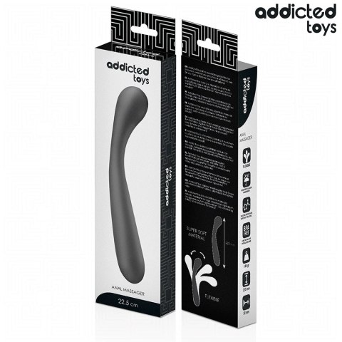 Addicted Toys masażer anatomiczny silikonowy 22,5 cm czarny Addicted Toys masażer anatomiczny silikonowy 22,5 cm czarny