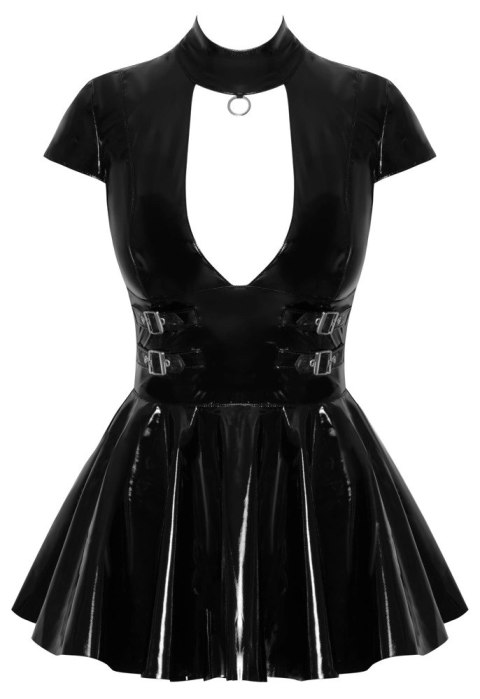 Black Level Vinyl Dress Ring L - czarna sukienka z połyskiem i ringiem, rozmiar L Black Level Vinyl Dress Ring L - czarna sukienka z połyskiem i ringiem, rozmiar L