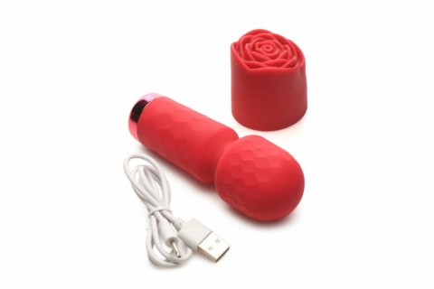 Bloomgasm Pleasure Rose Mini Wand - czerwony masażer relaksacyjny USB Bloomgasm Pleasure Rose Mini Wand - czerwony masażer relaksacyjny USB