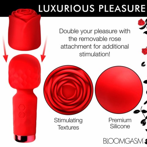 Bloomgasm Pleasure Rose Mini Wand - czerwony masażer relaksacyjny USB Bloomgasm Pleasure Rose Mini Wand - czerwony masażer relaksacyjny USB