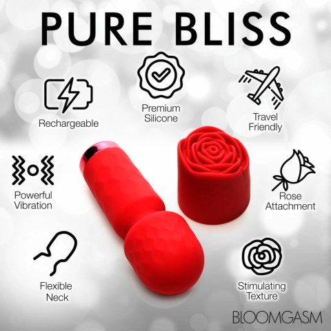 Bloomgasm Pleasure Rose Mini Wand - czerwony masażer relaksacyjny USB Bloomgasm Pleasure Rose Mini Wand - czerwony masażer relaksacyjny USB