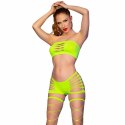 Chilirose CR 4866 Komplet Top i Spodenki Neon Zielony S/M Elastyczny