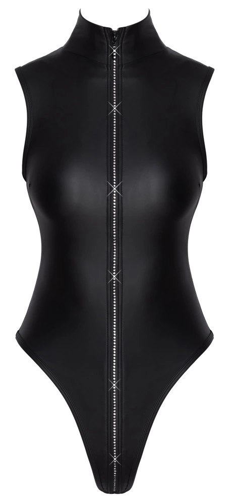 Cottelli Party Body Zip z Cyrkoniami Czarny Matowy M Cottelli Party Body Zip z Cyrkoniami Czarny Matowy M