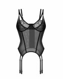 Obsessive Arrowel Corset Black - Model z Regulowanymi Ramiączkami 2xl/xl