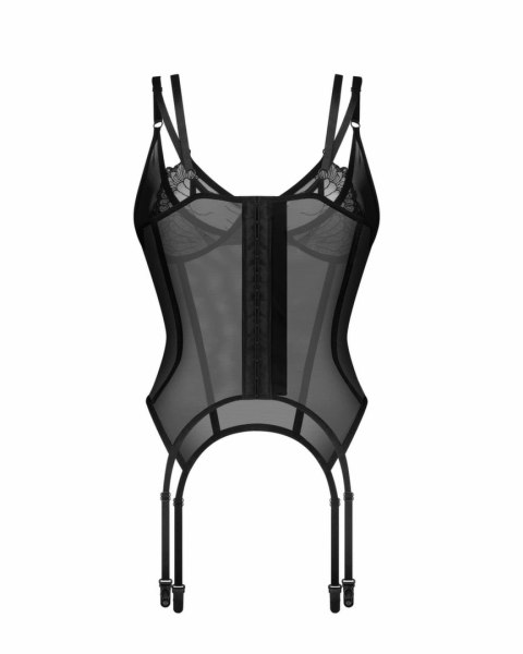 Obsessive Arrowel Czarny Gorset Modelujący z Regulacją i Fiszbiny s/m Obsessive Arrowel Czarny Gorset Modelujący z Regulacją i Fiszbiny s/m