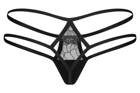 Obsessive Arrowel String 2XL/3XL czarny z koronką podwojny pasek Obsessive Arrowel String 2XL/3XL czarny z koronką podwojny pasek