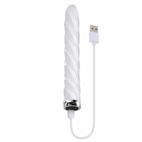 Playboy In A Twist szklany stymulator spiralny, 17,5 cm, wibracje Playboy In A Twist szklany stymulator spiralny, 17,5 cm, wibracje