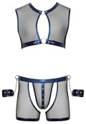 Svenjoyment Bondage zestaw męski top + spodnie + kajdanki, czarno-niebieski S