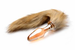 Tailz Szklany Korek Anatomiczny z Pomarańczowym Futrzanym Ogonem 20cm
