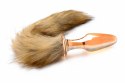Tailz Szklany Korek Anatomiczny z Pomarańczowym Futrzanym Ogonem 20cm