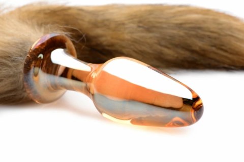 Tailz Szklany Korek Anatomiczny z Pomarańczowym Futrzanym Ogonem 20cm Tailz Szklany Korek Anatomiczny z Pomarańczowym Futrzanym Ogonem 20cm