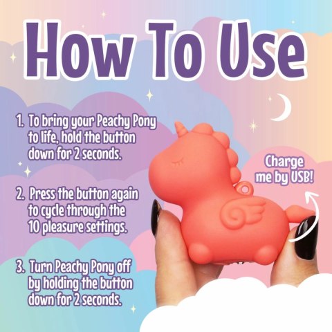 Unihorn Mini Peachy Pony - kompaktowy masażer wielofunkcyjny rożowy Unihorn Mini Peachy Pony - kompaktowy masażer wielofunkcyjny rożowy