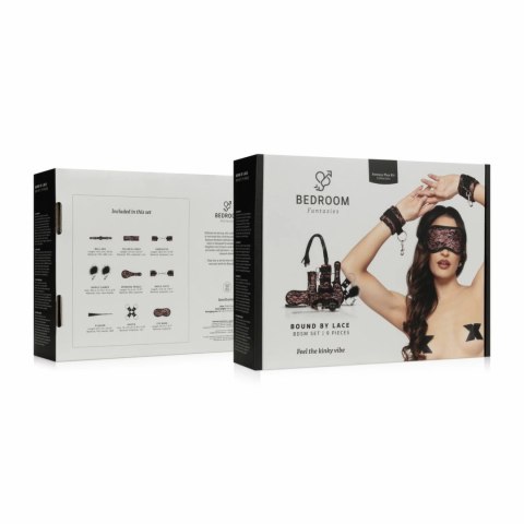 Bedroom Fantasies Bound by Lace zestaw akcesoriow 8 elementow rożowy Bedroom Fantasies Bound by Lace zestaw akcesoriow 8 elementow rożowy