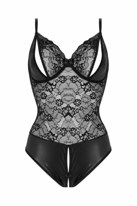 Christine Vesper Body Wetlook Czarne z Otwartą Konstrukcją S/M Christine Vesper Body Wetlook Czarne z Otwartą Konstrukcją S/M