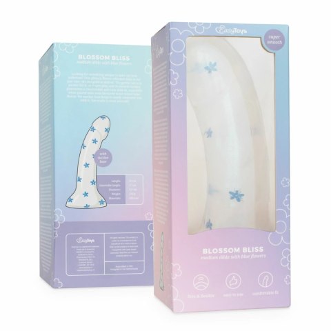 Dildo Collection Blossom Bliss Blue Glitter Design 19 cm silikonowy model Dildo Collection Blossom Bliss Blue Glitter Design 19 cm silikonowy model