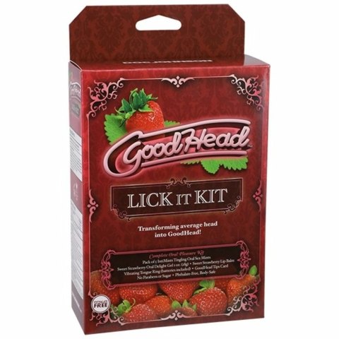 Doc Johnson GoodHead Zestaw Lick It Truskawkowy - Akcesoria do pielęgnacji ust Doc Johnson GoodHead Zestaw Lick It Truskawkowy - Akcesoria do pielęgnacji ust