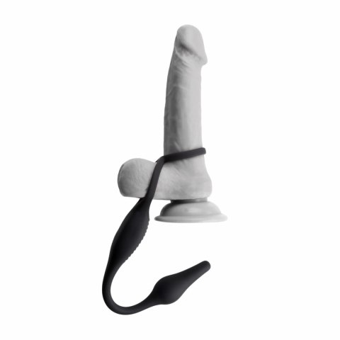 Evolved Novelties Plug & Tug Black - Zestaw z wibrującym pierścieniem Evolved Novelties Plug & Tug Black - Zestaw z wibrującym pierścieniem