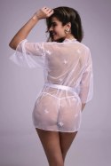 Flower Lace Kimono Set White - elegancki komplet z delikatnej koronki