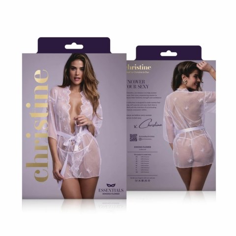Flower Lace Kimono Set White - elegancki komplet z delikatnej koronki Flower Lace Kimono Set White - elegancki komplet z delikatnej koronki