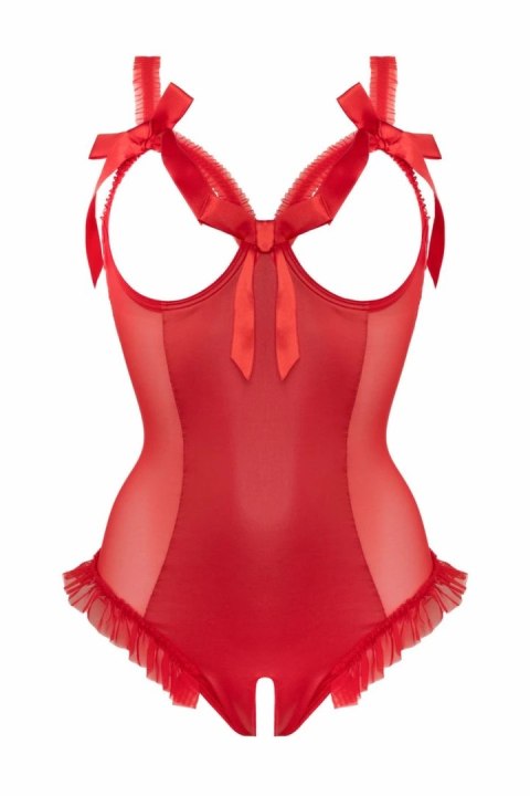 Mistique Body Wetlook Czerwone z Odsłoniętymi Miseczkami i Koronką Mistique Body Wetlook Czerwone z Odsłoniętymi Miseczkami i Koronką