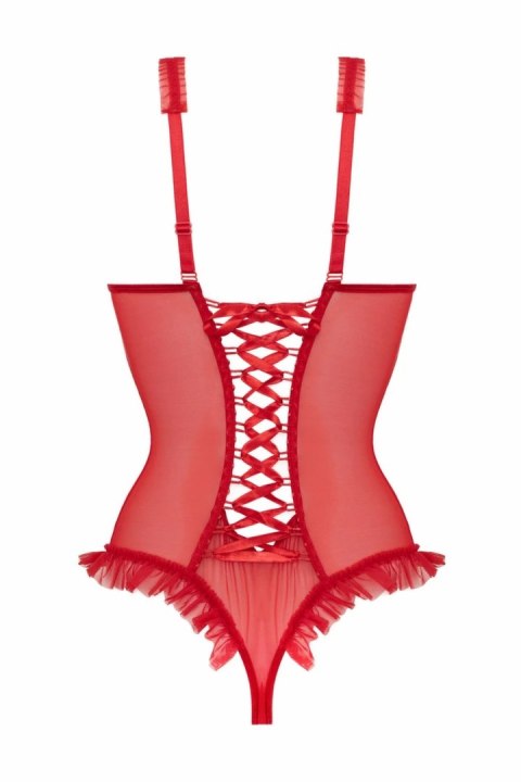 Mistique Body Wetlook Czerwone z Odsłoniętymi Miseczkami i Koronką Mistique Body Wetlook Czerwone z Odsłoniętymi Miseczkami i Koronką
