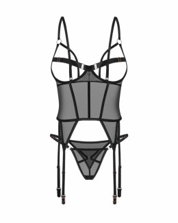 Obsessive Freedom Euridia Gorset i Stringi Czarny Komplet Lingerie